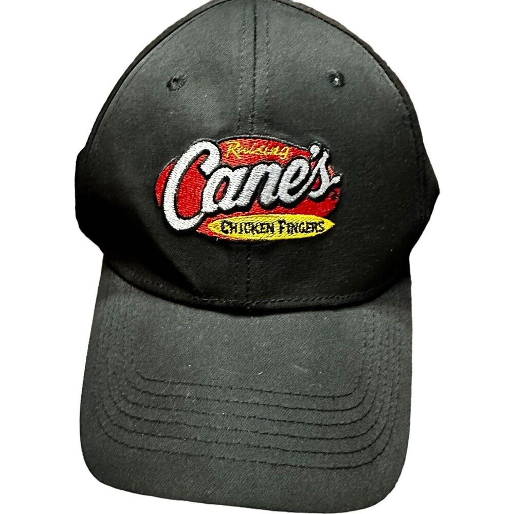 Raising Canes One Love Hat - Black Adjustable Cap Chicken Restaurant Fast Food